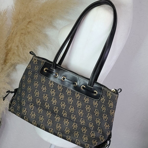 Vintage Dooney & Bourke monogram bag black purse - Picture 11 of 16